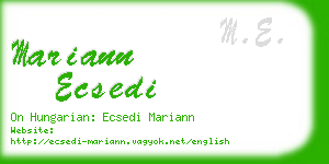 mariann ecsedi business card